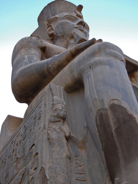 Close up of Ramses II statue in Luxor temple, Egypt